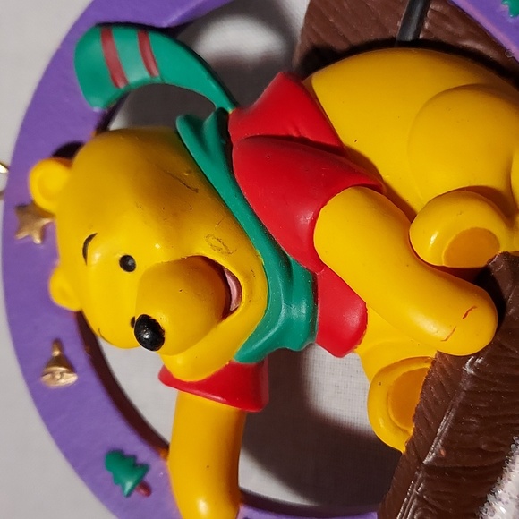 Winnie The Pooh Vintage Hanging Christmas Ornament Winnie The Pooh on Sled - Picture 4 of 4